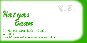 matyas baan business card